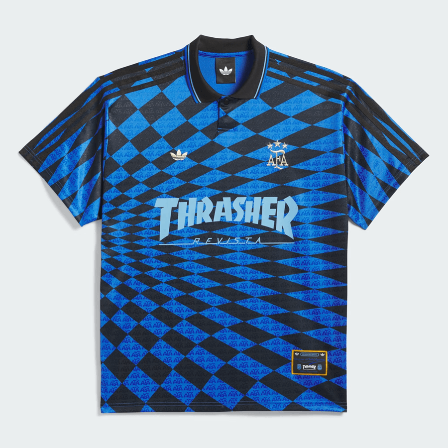 ウェア  SKATEBOARDING THRASHER AFA JERSEY Adidas x Thrasher Argentina Skateboarding Jersey - Black/Blue
