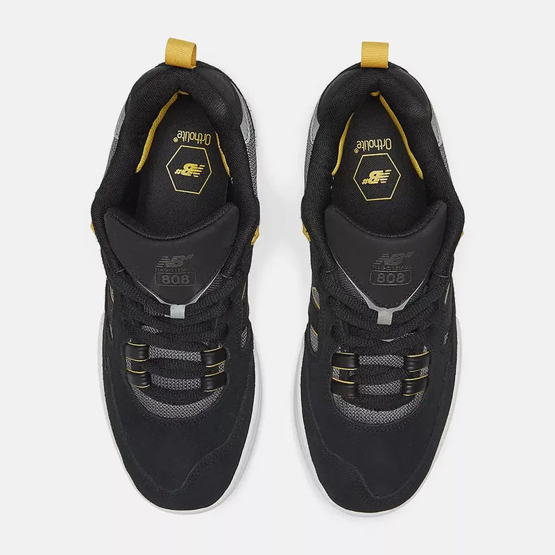 New Balance Numeric 808 Tiago Skate Shoes (Black with yellow)