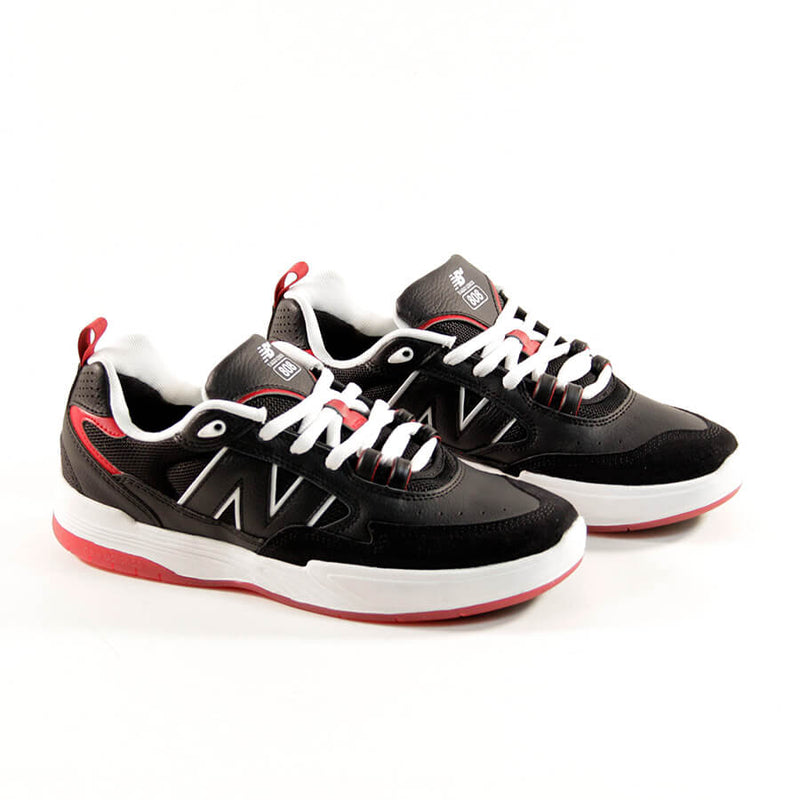 NEW BALANCE NUMERIC 808 TIAGO SKATE SHOES (BLACK WITH RED)
