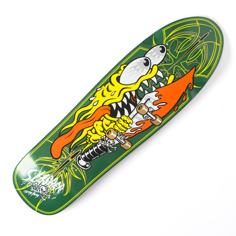 Meek Green Pinstripe Slasher Santa Cruz Skateboard Deck 9.23in