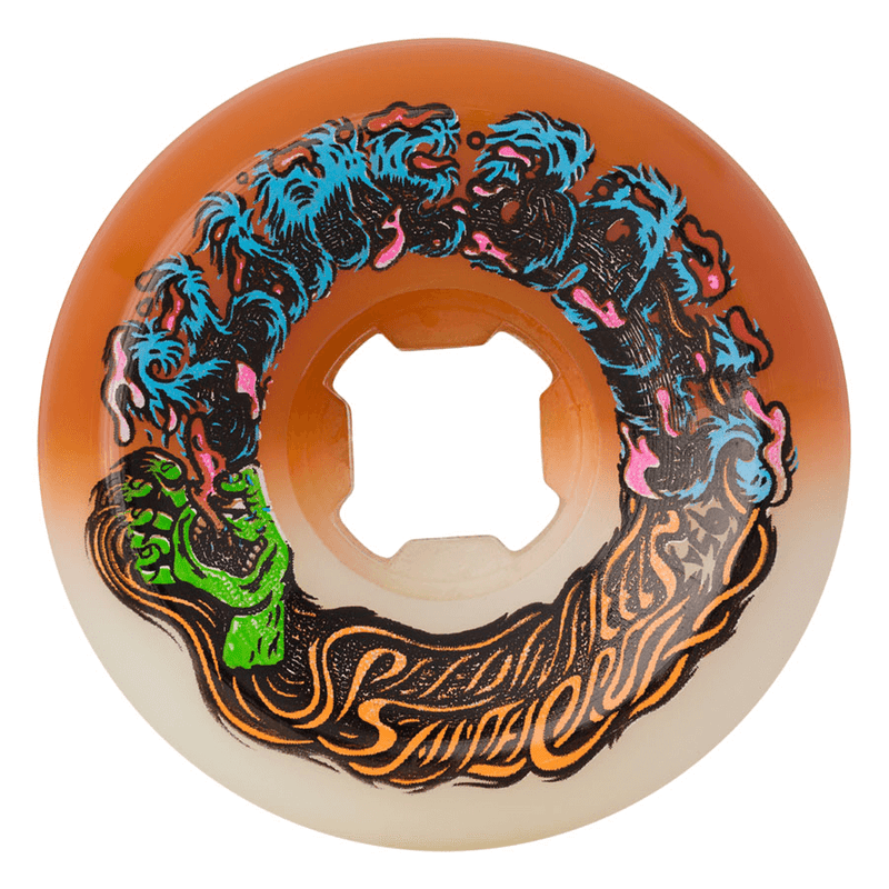 56mm Hairballs 50-50 White Orange 95a Slime Balls Wheels