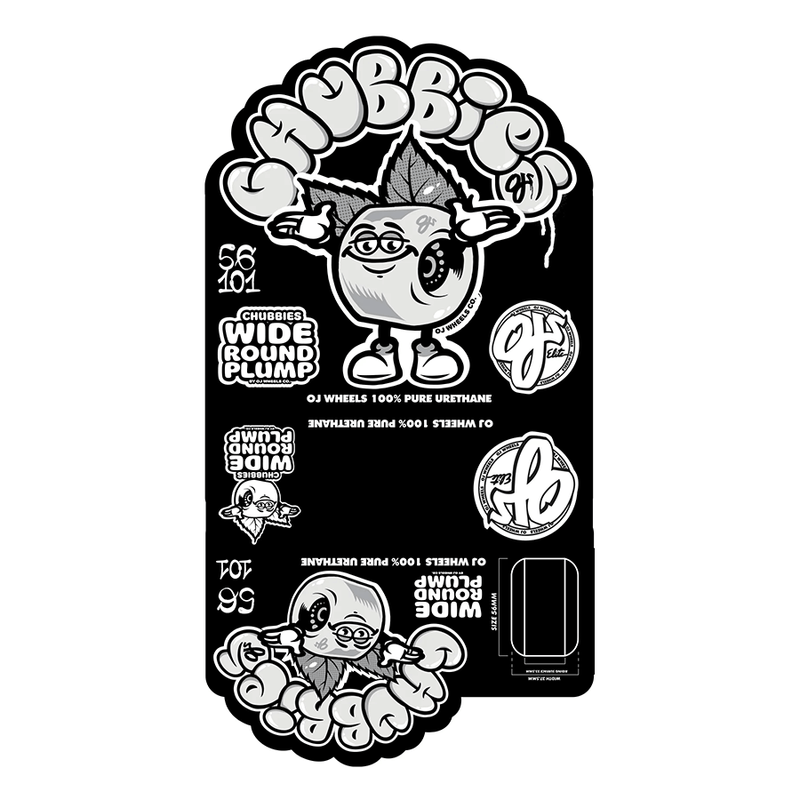 56mm Throw Ups Chubbies Red 101a OJ Skateboard Wheels