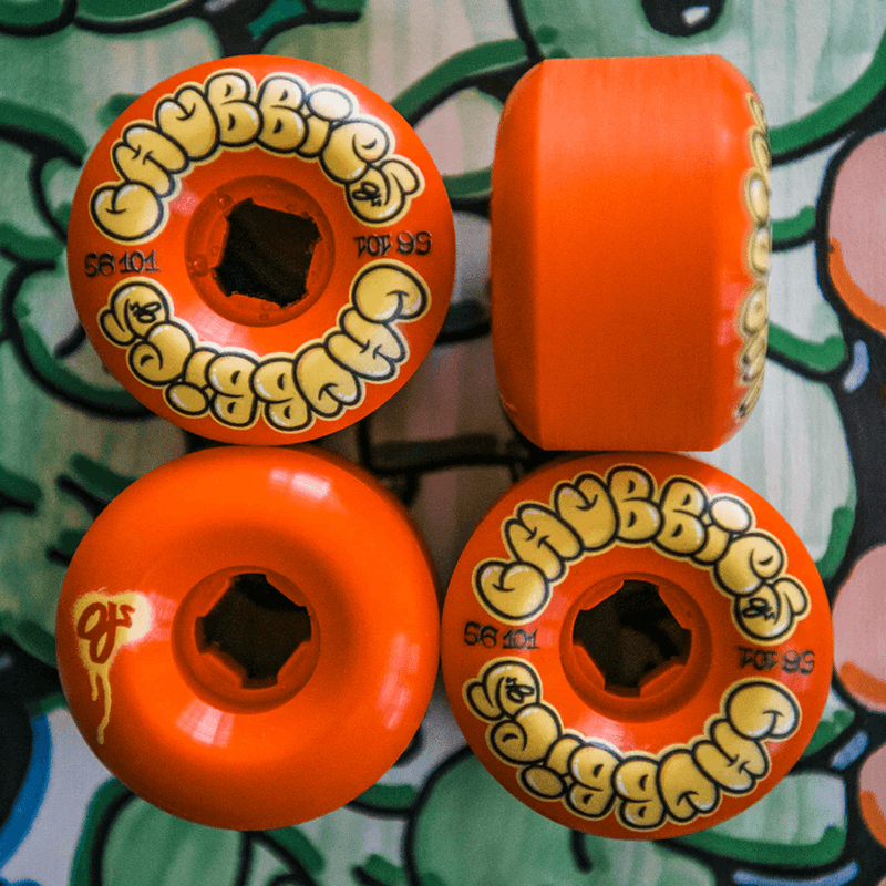 56mm Throw Ups Chubbies Red 101a OJ Skateboard Wheels