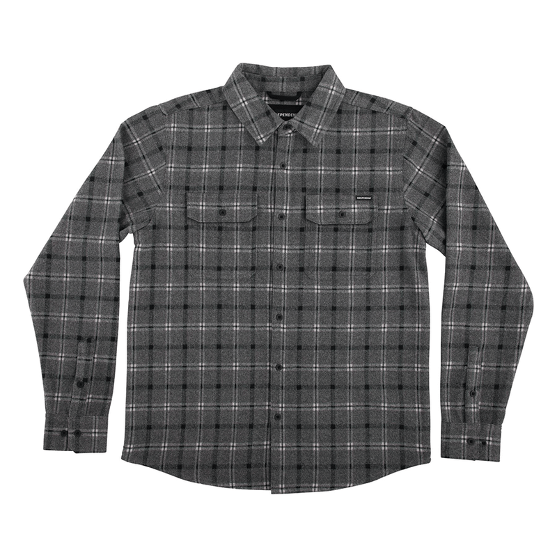 Belmont Mens Independent Longsleeve Flannel Shirt (Black/Grey)