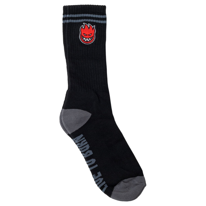 SPITFIRE BIGHEAD FILL EMB SOCKS BLACK/CHARCOAL/RED