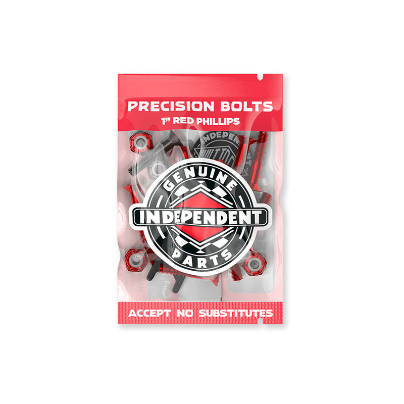 Bag of red/black skateboard hardware 