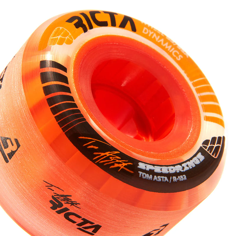 53mm Asta Speedrings Clear Orange Slim 95a Ricta Skateboard Wheels