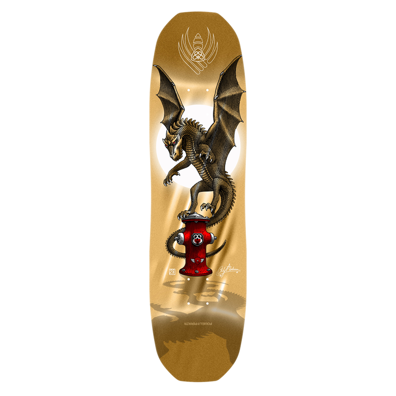 Powell Peralta Pro Andy Anderson Hydrant FLIGHT® Skateboard Deck Gold Foil - Shape 311 - 8.4 x 32