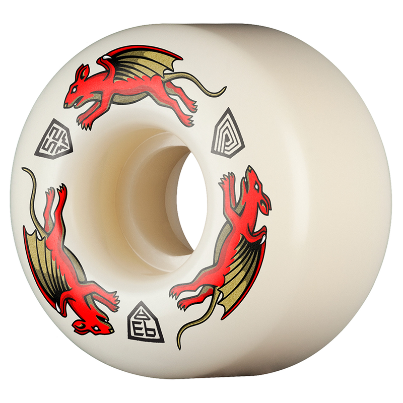 Powell Peralta Nano Rats 93A - AV4 Asymmetrical Shape - Medium Ride Patch - 52mm x 34mm 93A AV4 Skateboard Wheels 4pk