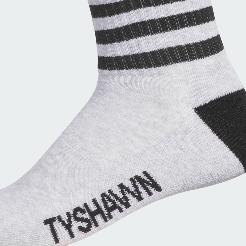 Adidas Tyshawn Socks 3 Pairs - White / Light Grey Heather / Black