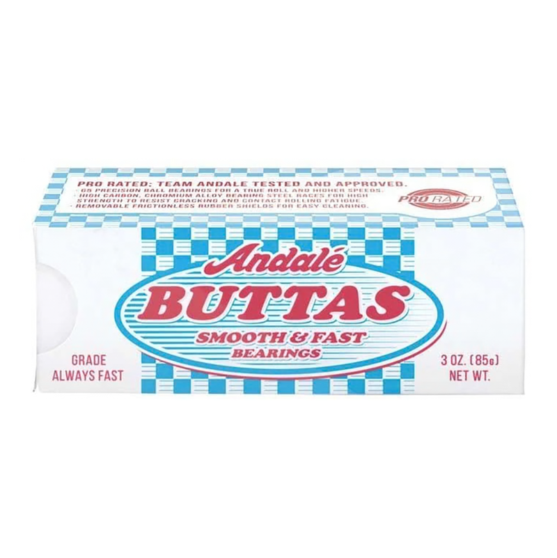 ANDALE ABEC BUTTAS SINGLE SET BEARINGS SIL/WHT