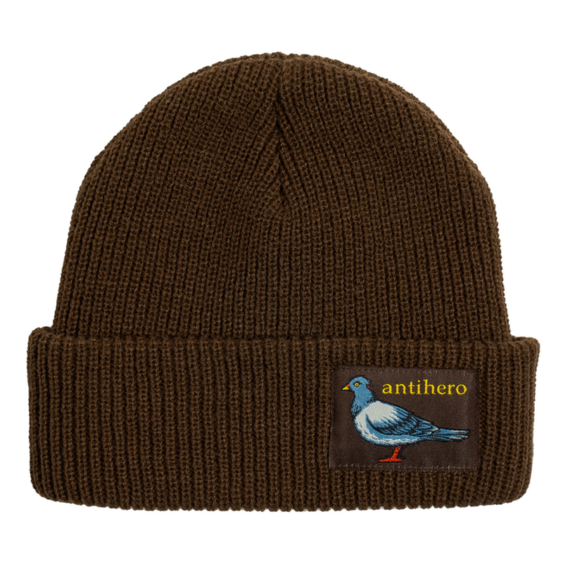 Anti Hero Skateboards Beanie Lil Pigeon Stitch Label Cuff Brown