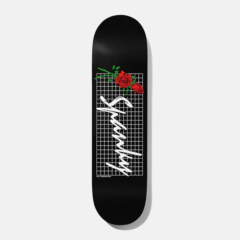 SPANKY ROSES BLACK DECK 8.25