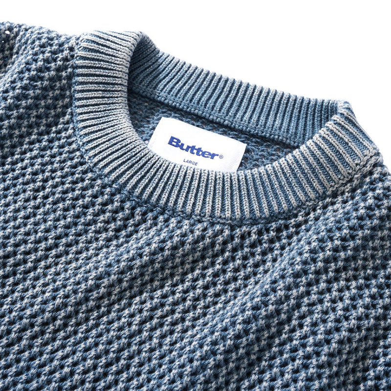 Butter Goods Washed Knitted Sweater, Washed Navy
