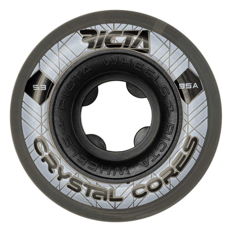 Ricta Crystal Cores 53mm 95a Skateboard Wheels - Clear/Black (Set of 4)