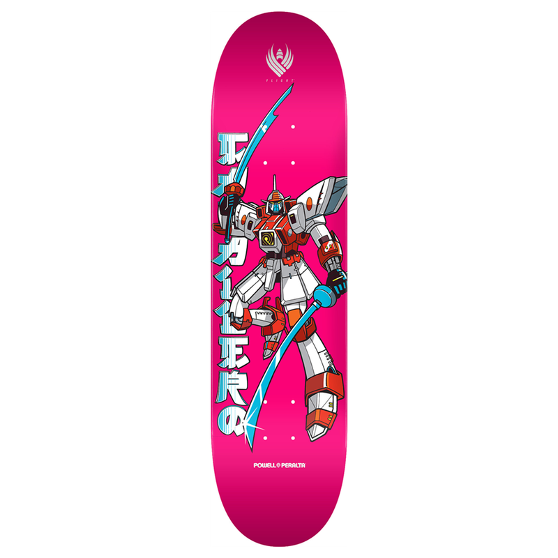 Powell Peralta Steve Caballero Gundam FLIGHT Skateboard Deck Pink - Shape 244 - 8.5 x 32.08