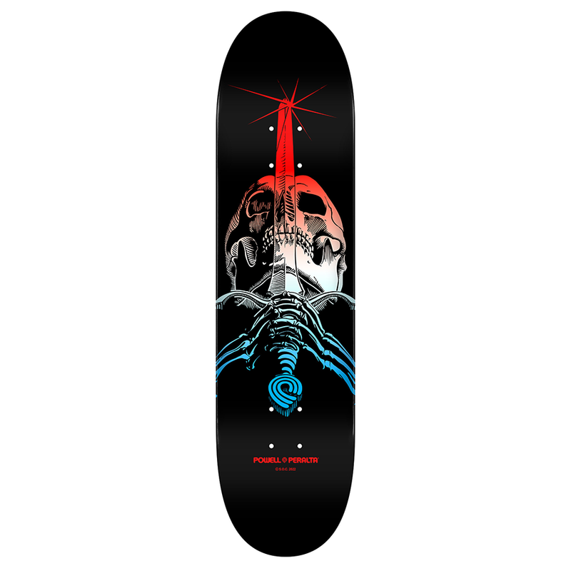 Powell Peralta Skull & Sword Skateboard Deck Blue Fade - Shape 246 - 9 x 32.95