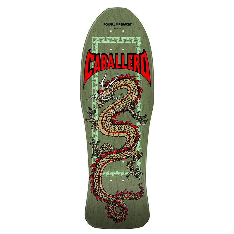 Powell Peralta Steve Caballero Chinese Dragon Reissue Skateboard Deck Sage Green - 10 x 30