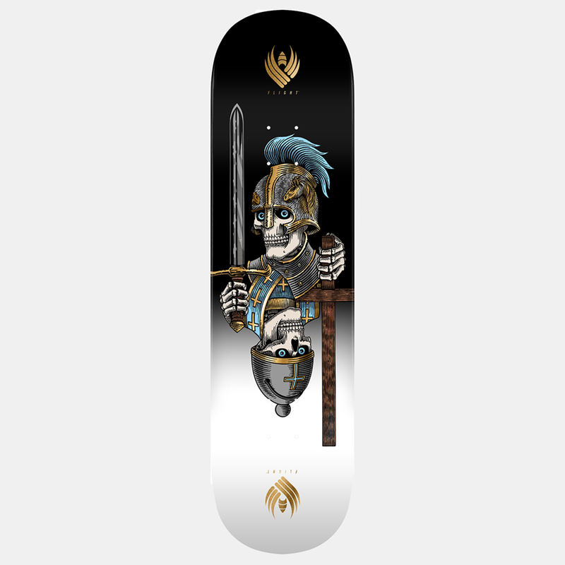 Powell Peralta Pro Dan Corrigan Chess Skulls FLIGHT® Skateboard Deck Gold Foil - Shape 315 - 8.42 x 31.88