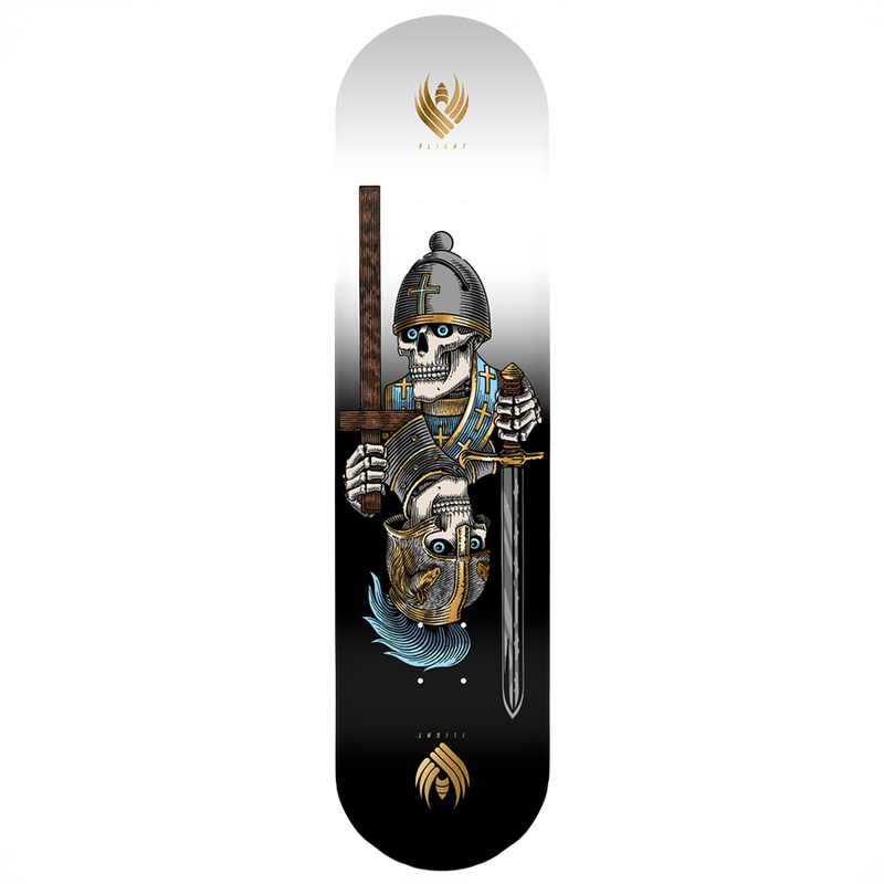 Powell Peralta Pro Dan Corrigan Chess Skulls FLIGHT® Skateboard Deck Gold Foil - Shape 315 - 8.42 x 31.88