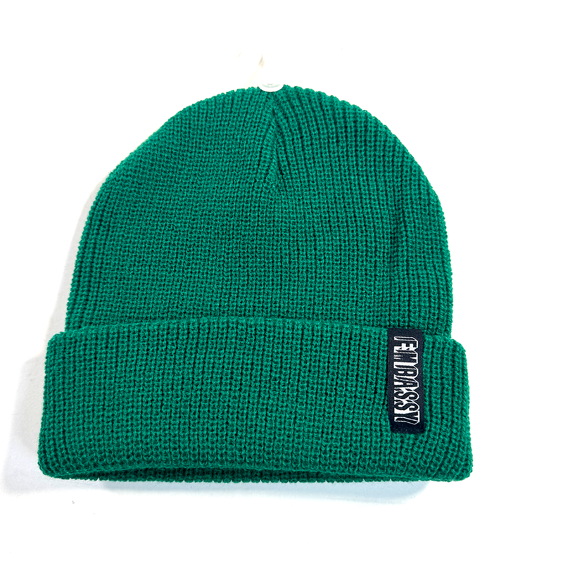 Embassy Beanie Green on white background 