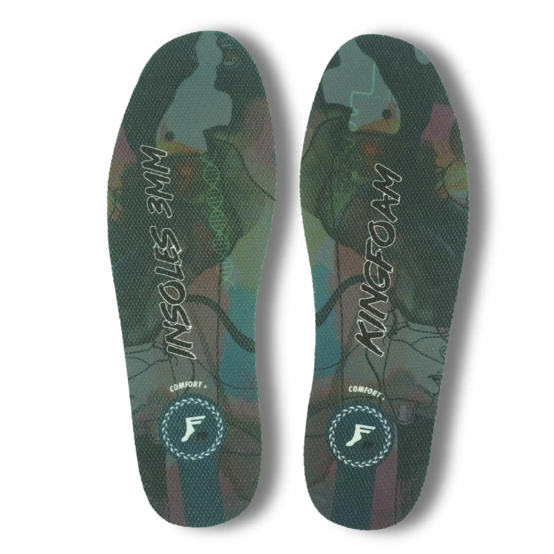 FOOTPRINT KINGFOAM ACTION SPORTS GEL IMPACT DARK GREY CAMO/GREEN 7MM INSOLES