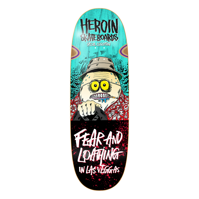 Heroin Fear & Loathing Wide Boy Egg Shaped Deck With Wheel Wells 10.4"