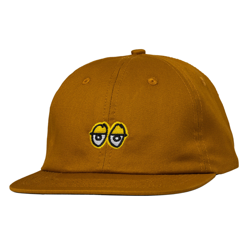 Krooked Skateboards Hat Eyes Strapback Tan/Gold Yellow