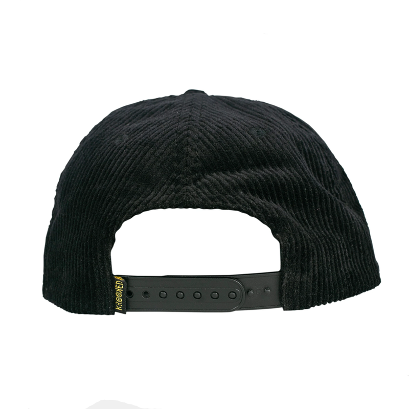 KROOKED X QUARTERSNACKS SNACK BIRDS SNAPBACK BLACK CORDUROY
