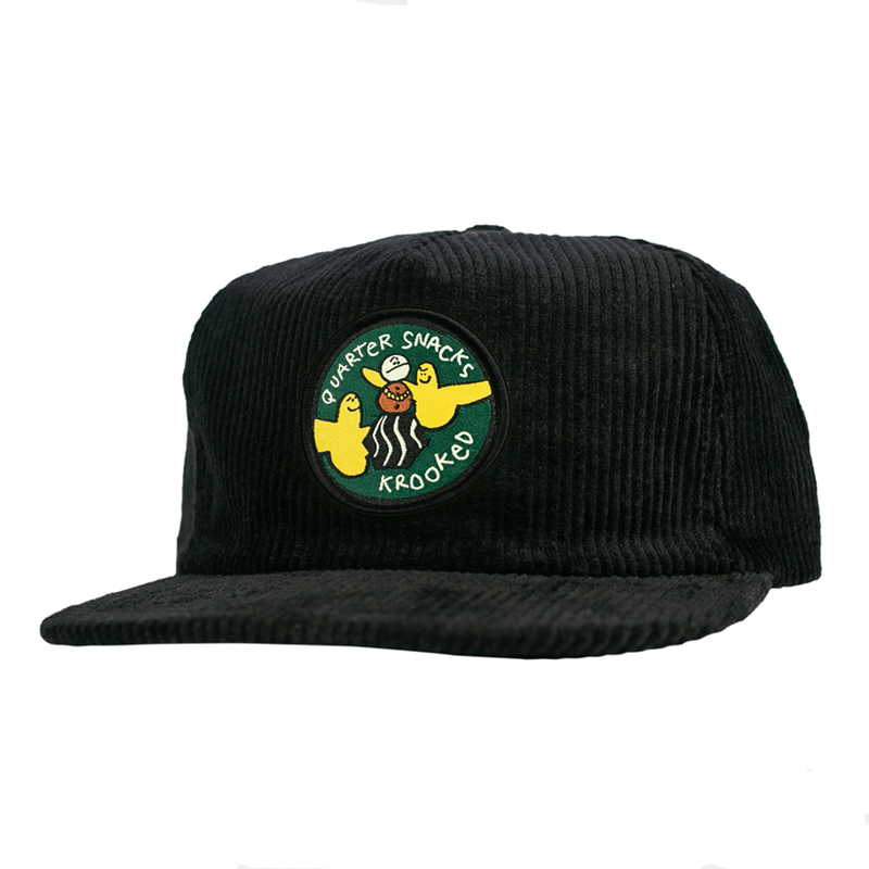 KROOKED X QUARTERSNACKS SNACK BIRDS SNAPBACK BLACK CORDUROY