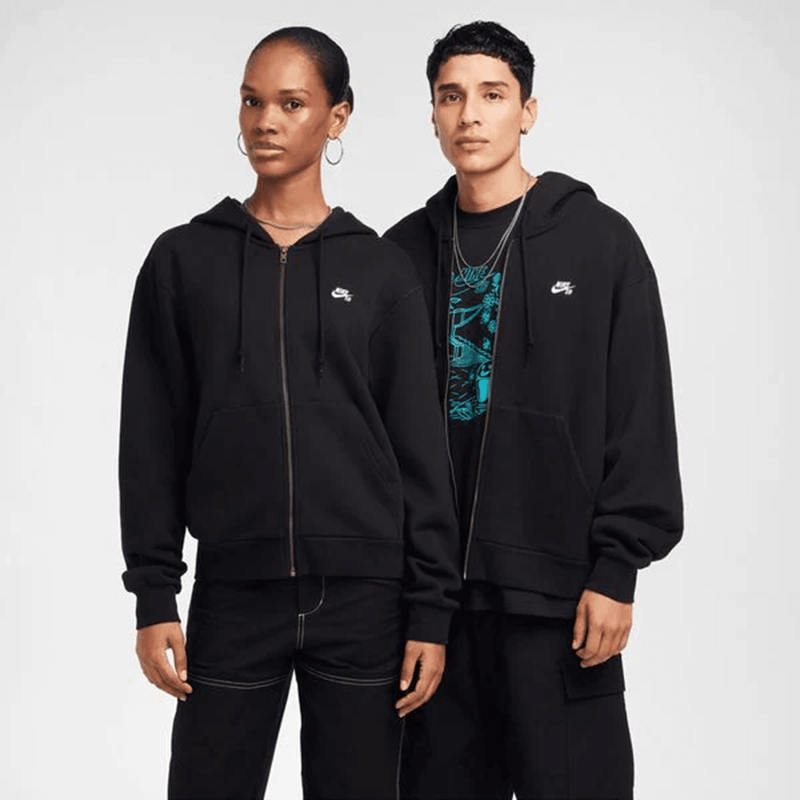 Nike SB Full-Zip Fleece Skate Hoodie (Black/White)