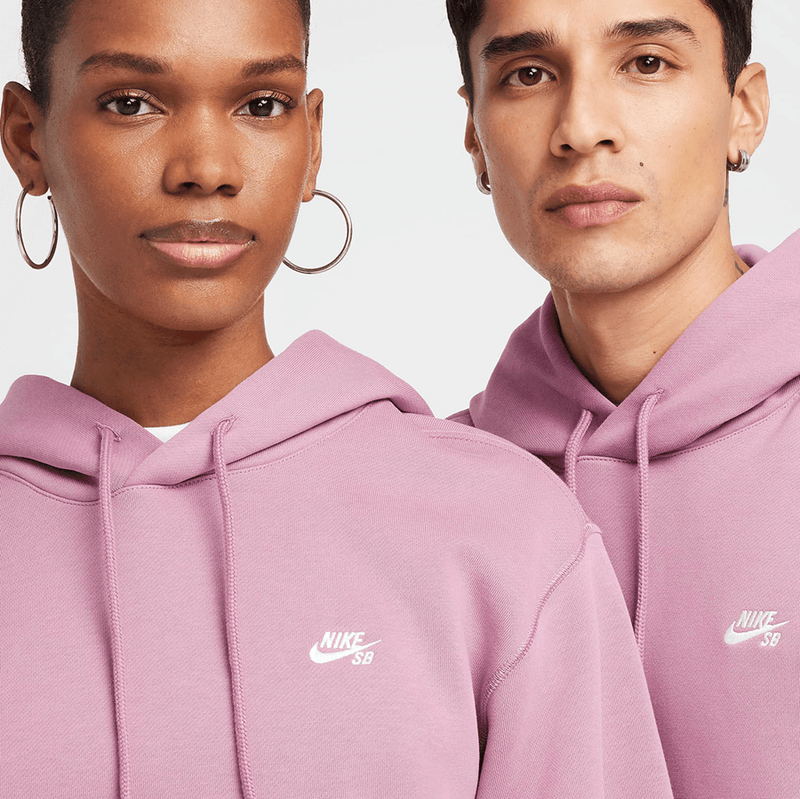 Nike SB Fleece Pullover Skate Hoodie (Plum Dust / White)