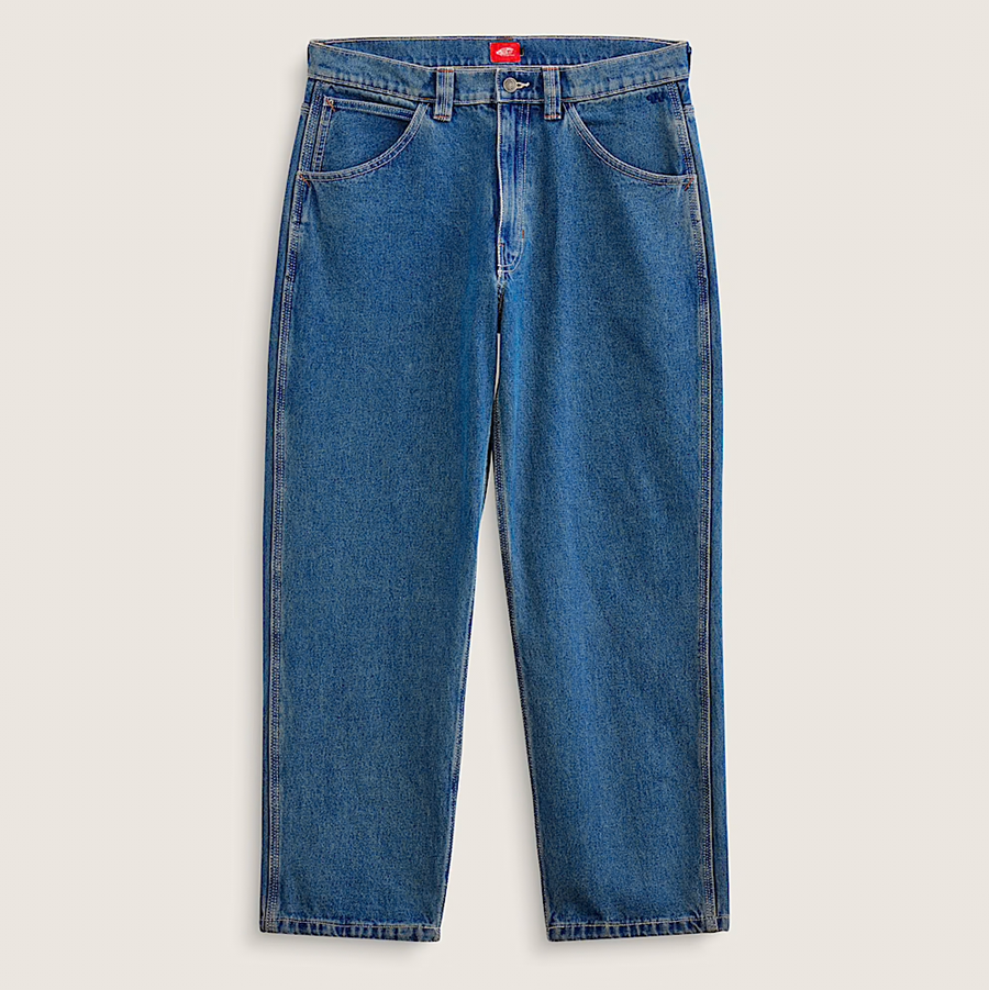 【COLOR iN ID】Low buckle banding denim pants Buckle Black Fit No. 76 Straight Stretch Jean - Women's