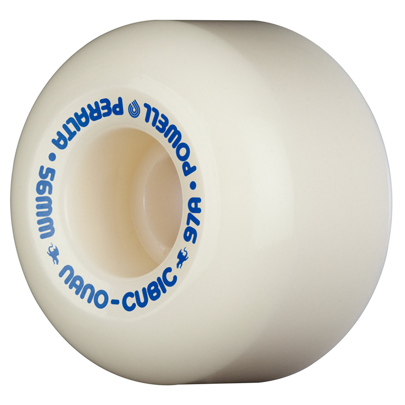 Powell Peralta Nano-Cubic 97A - Asymmetrical Shape - Wide Ride Patch - Offset Bearing - 56mm x 37mm 93A Skateboard Wheels 4pk