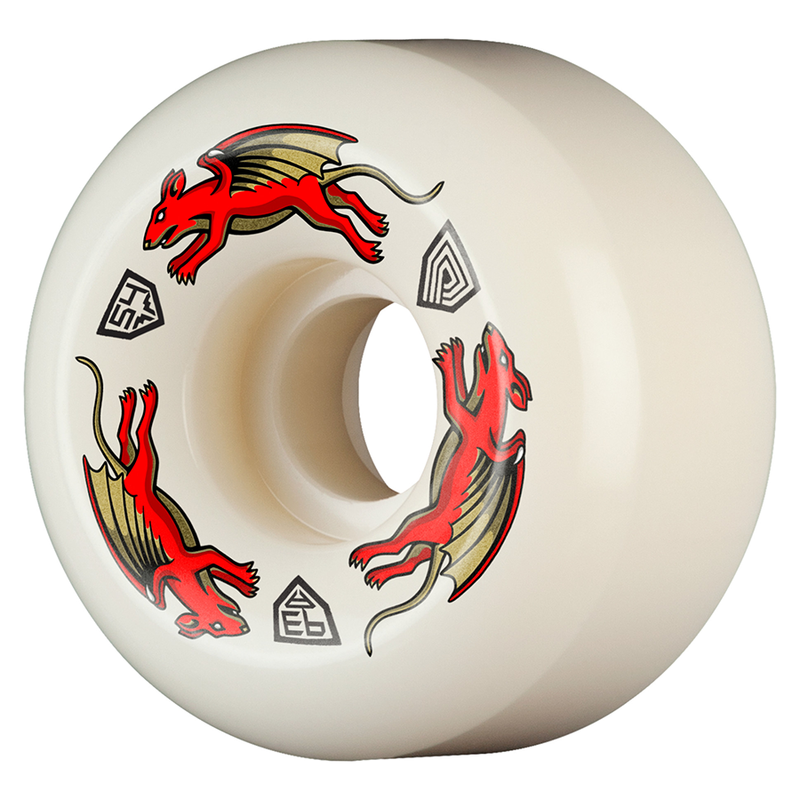 Powell Peralta Nano Rats 93A - AV6 Asymmetrical Shape - Medium Ride Patch - 54mm x 34mm 93A AV6 Skateboard Wheels 4pk