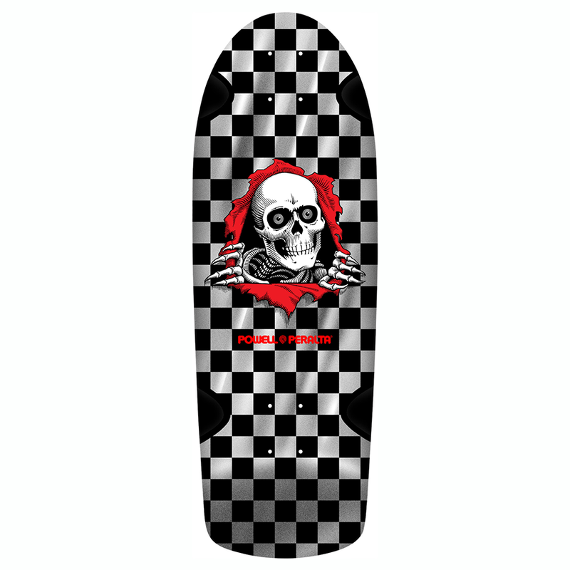 Powell Peralta OG Ripper Checker Reissue Skateboard Deck Silver Foil Ink - 10 x 30