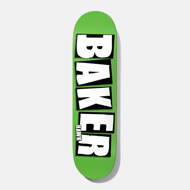 Baker Skateboards Hawk Brand Name Neon Green B2 Deck (8.5)