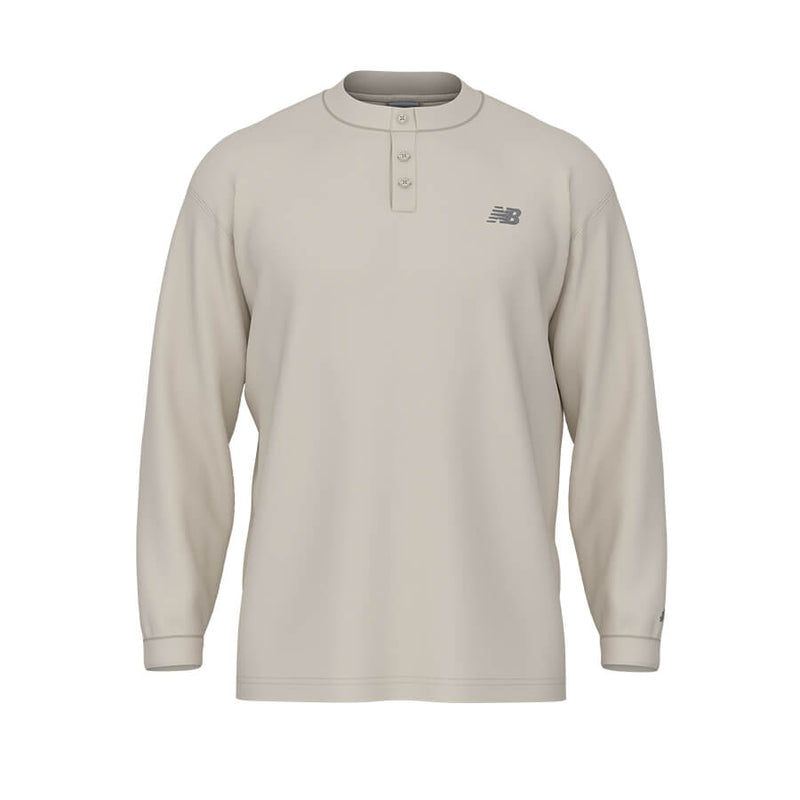 Numeric Waffle Knit Long Sleeve Henley (Oatmeal Heather)