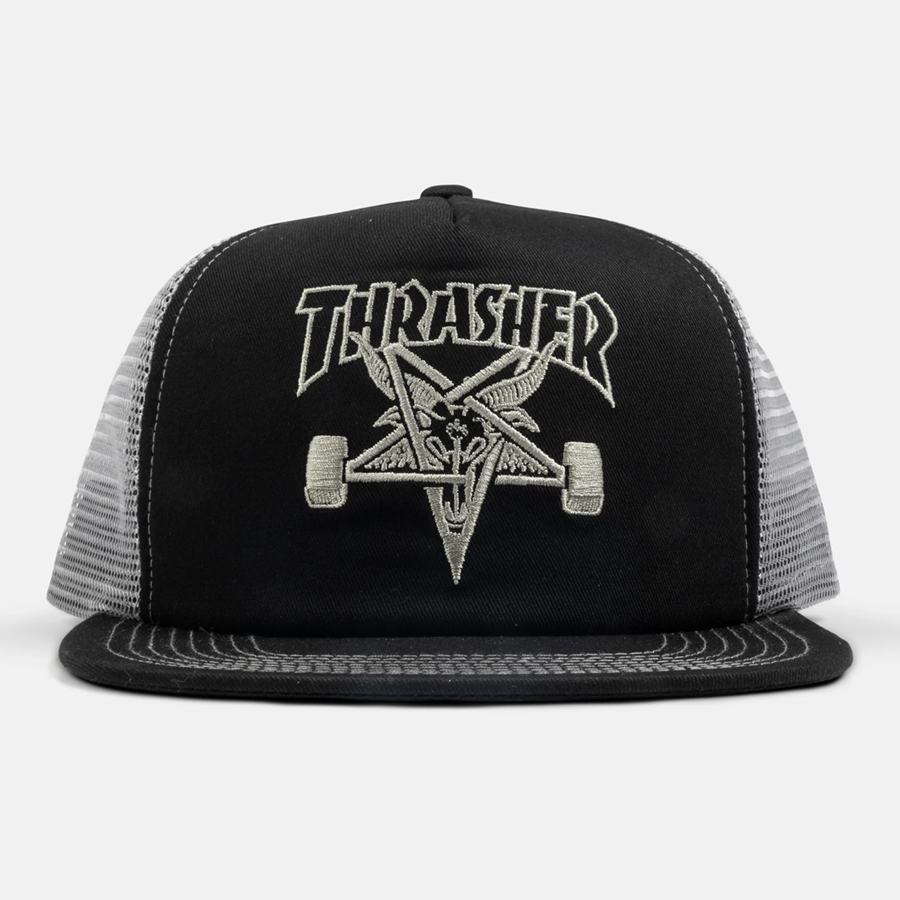 Thrasher Sk8 Goat Trucker Hat - Black / Grey | Embassy Boardshop
