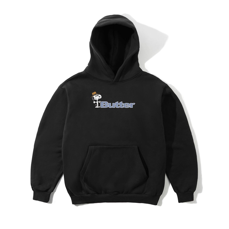 Butter Spike Logo Pullover Hood, Black