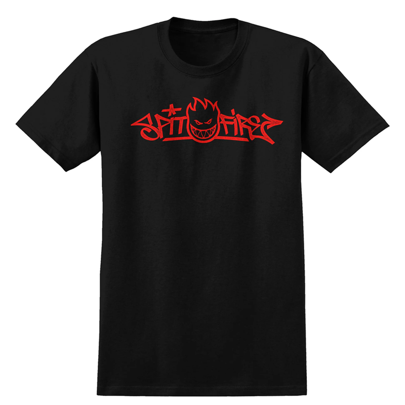 Spitfire Wheels Vinz T-Shirt - Black / Red Print | Embassy Boardshop