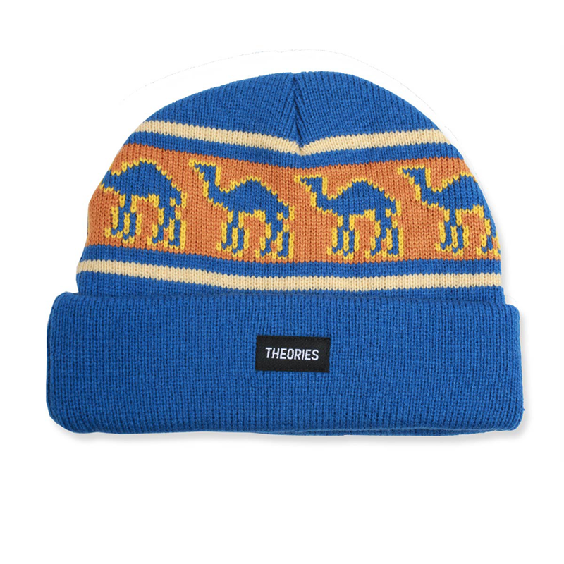 SAHARA BEANIE BLUE / BURNT ORANGE