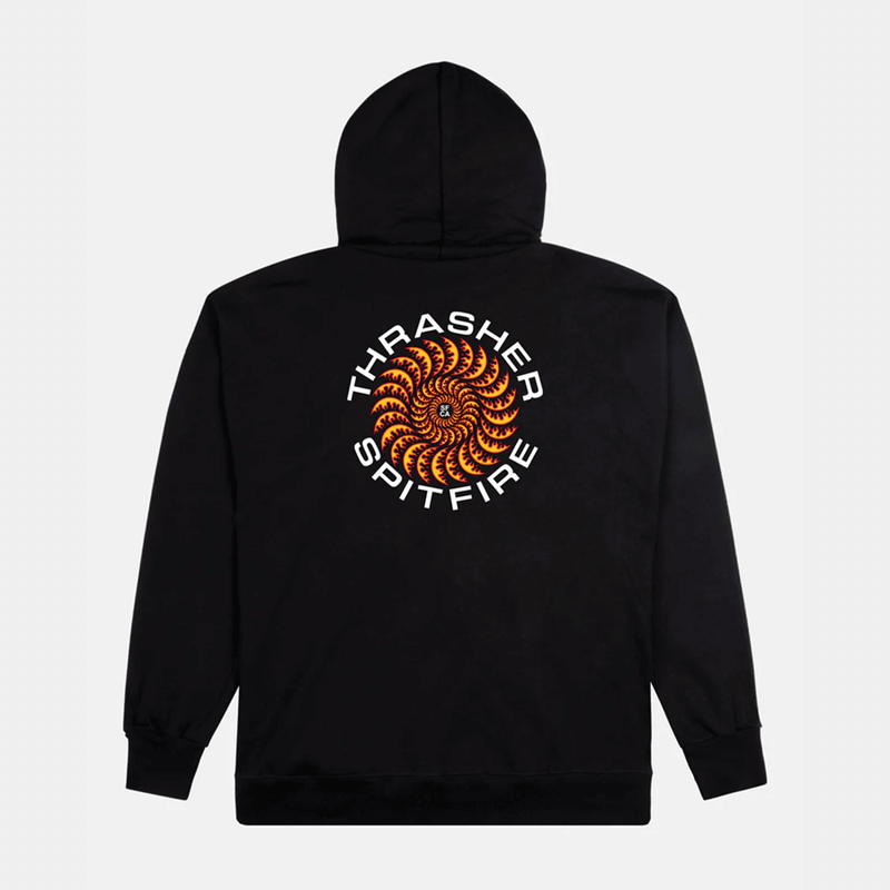 Thrasher Classic Swirl Hoodie (Black)