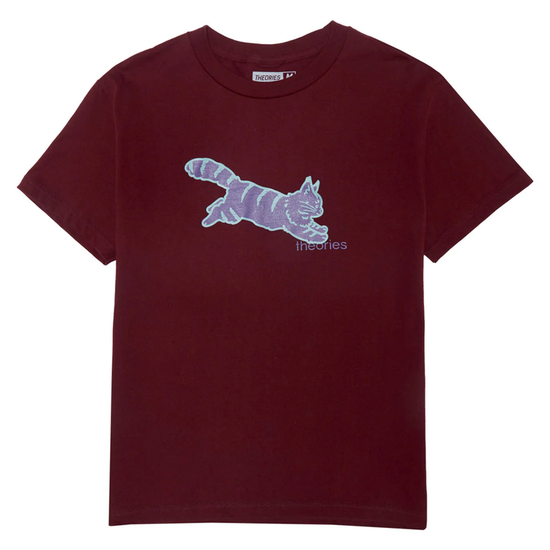 Theories Conscious Kitty Tee Maroon