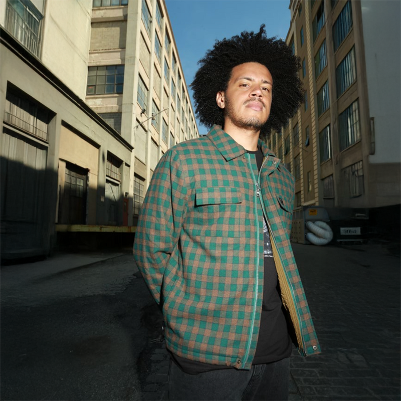 Lantern Quilted Flannel Jacket - Green