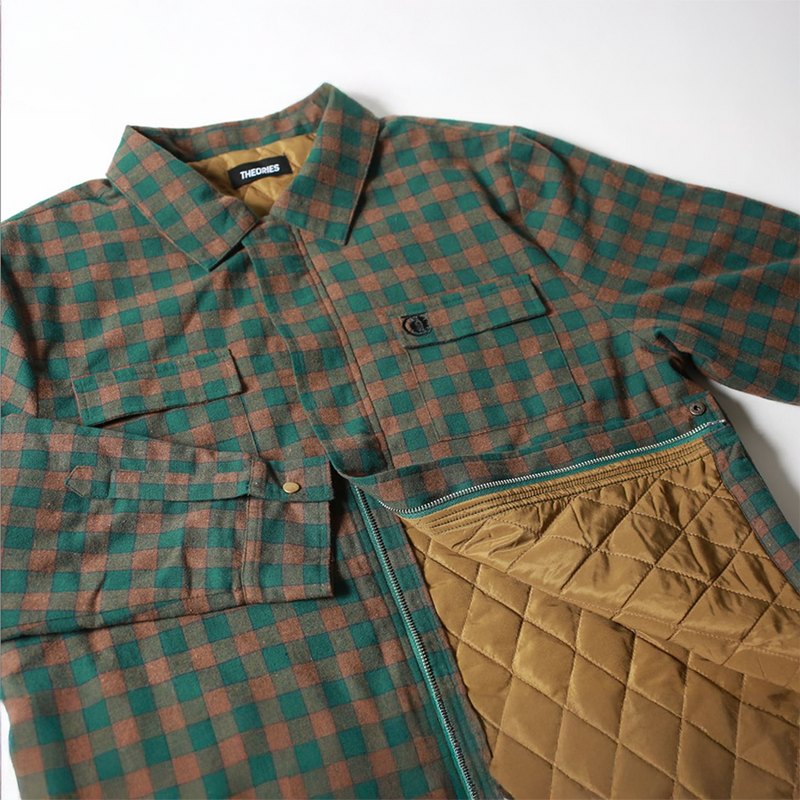 Lantern Quilted Flannel Jacket - Green
