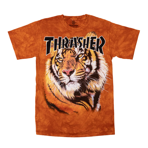 Thrasher Tiger T-Shirt -Dyed Orange Cotton Tee | Embassy Boardshop