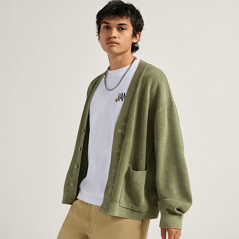 Bayview Acid Wash Cardigan Sweater