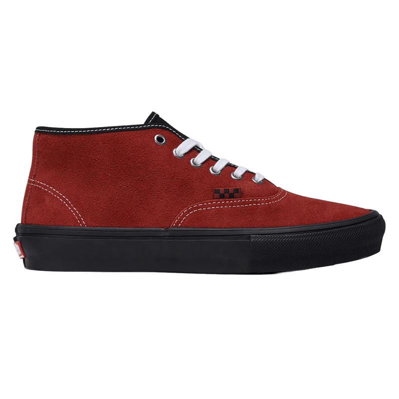 Vans Skate Authentic Mid Shoes - Poppy Ember Red / White | Embassy