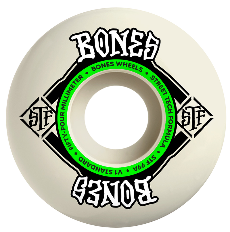 BONES WHEELS STF Skateboard Wheel Standard 52mm V1  4pk White